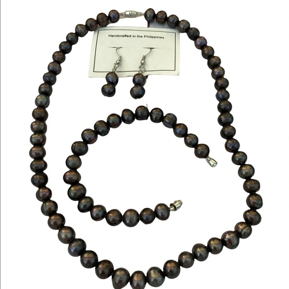 Freshwater Pearls Set Gray